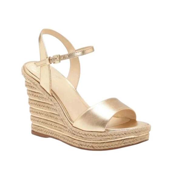 Vince Camuto Shoes - Vince Camuto Gold Metallic Espadrille Wedge Sandals Size 8.5